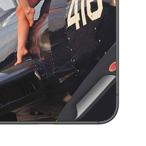 1940s Navy Pin-Up Girl On Corsair Fighter Plane Galaxy A14 5G Skin